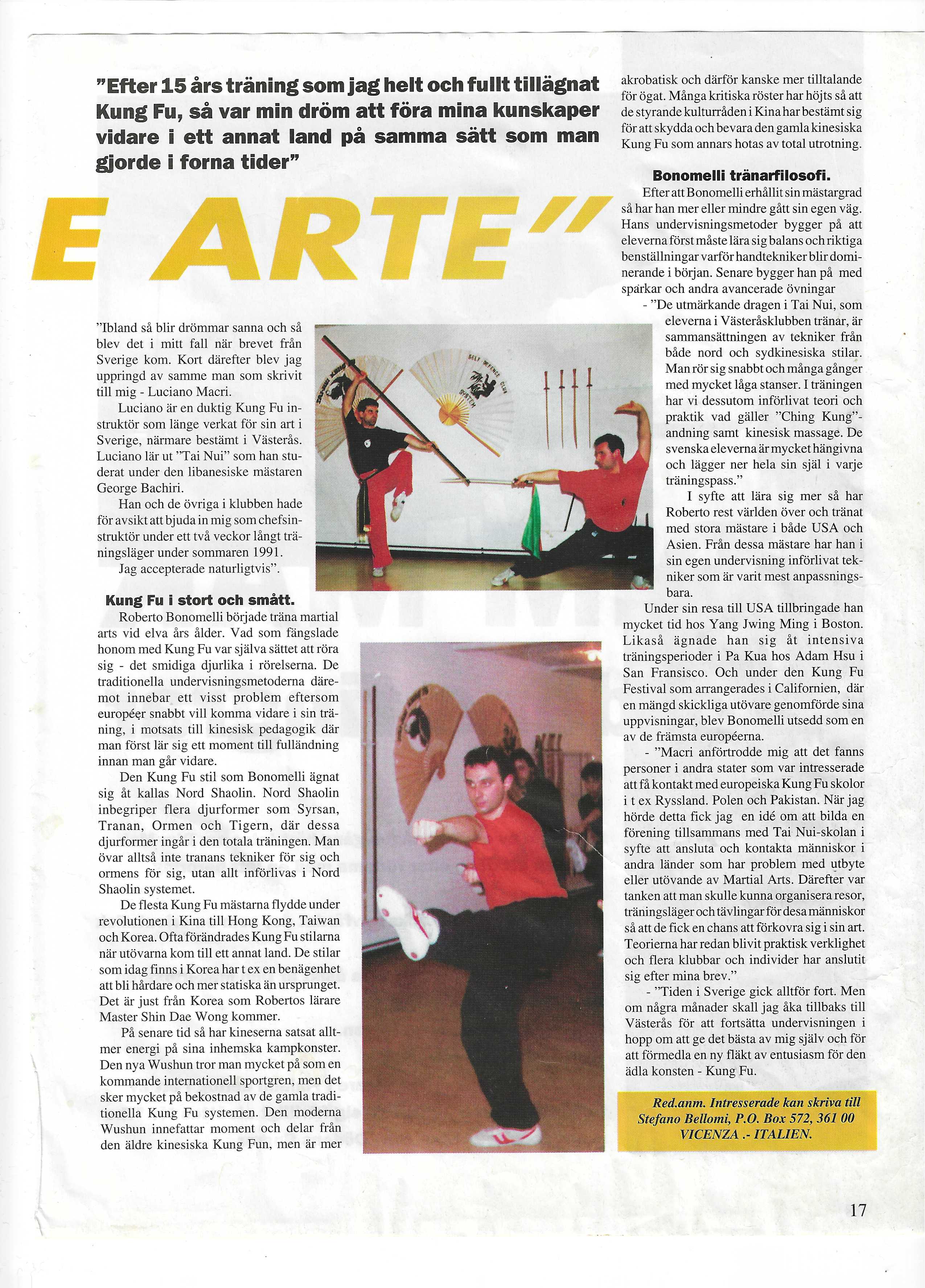 Historisk bild från Westeras Tai-Nui Club i Västerås - kampsportsträning och tävlingar sedan 1976